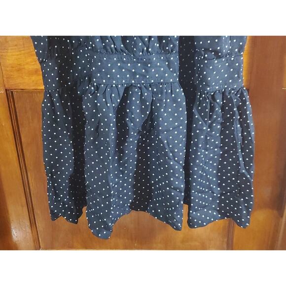 Vtg Steena Lagenlook M Black White Polka Dot Oversized Arm Opening Pockets Dress - Picture 6 of 10